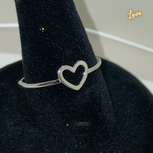 2pcs Dainty Open Heart Halo Minimalist Ring Set - Picture 4 of 5